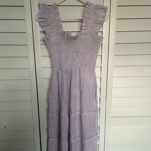 NWT Hill House Home Ellie Dress Nap Dress in Lilac Stripe Linen